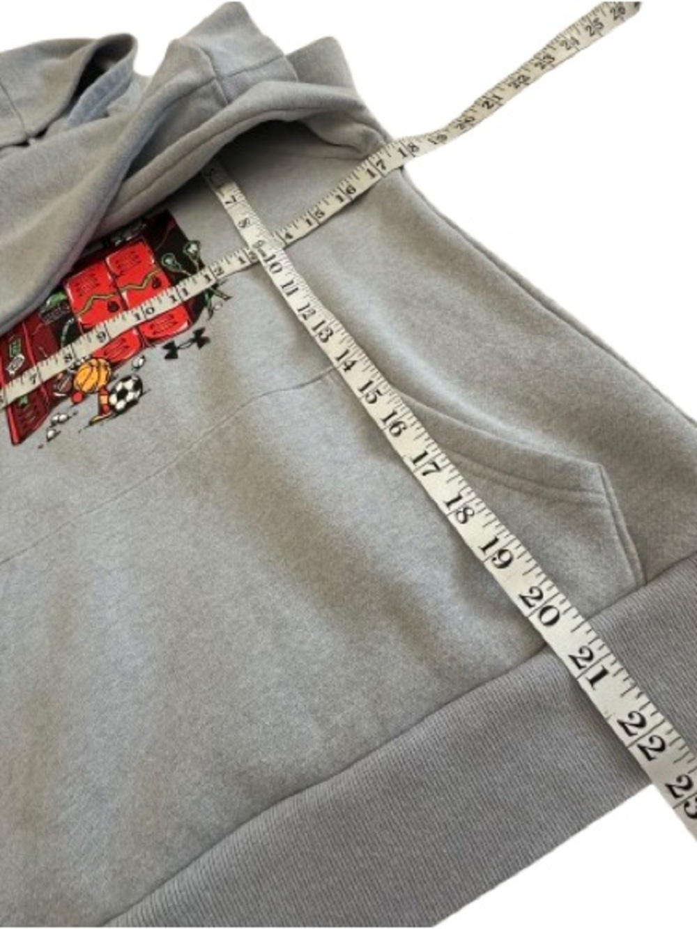 Under Armour Boy's M Light Gray Pullover Hoodie with Multicolor Graphic Print - Picture 7 of 10